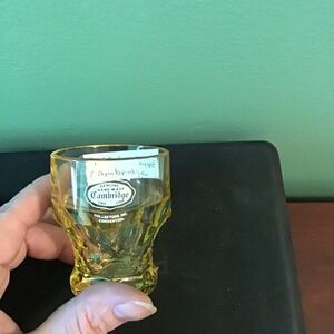 Cambridge 1986 Collectors Inc Convention Genuine Hand Made Amber Glass Shot Glas